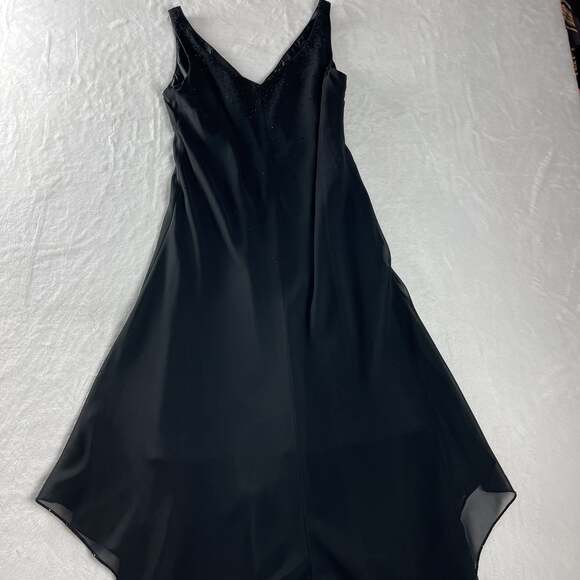 Evan Picone Black Beaded Cocktail Dress Size 12 - Picture 9 of 13